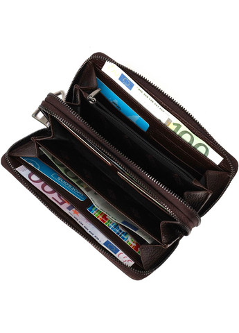 Вместительный мужской клатч с двумя отделениями из натуральной 22025 Коричневый Bond (262157978)