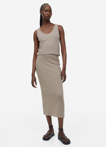 Серо-бежевая повседневный однотонная юбка H&M