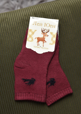 Шкарпетки дитячі махрові бордового кольору Let's Shop (269387475)