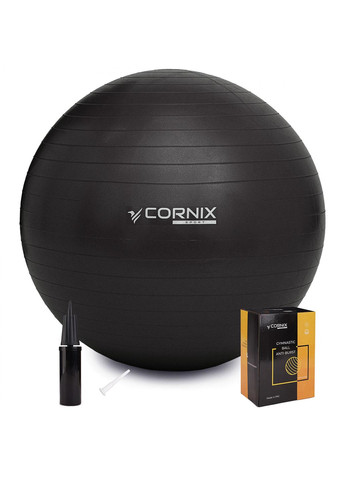 М'яч для фітнесу (фітбол) Cornix 65 см Anti-Burst XR-0020 Black No Brand (258329366)