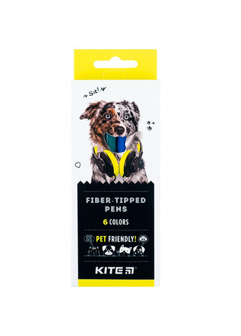 Набір фломастерів 6 шт. Dogs колір різнокольоровий ЦБ-00223076 Kite (259961431)