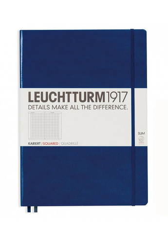 Блокнот Master Slim A4+, темно-синій, клітинка Leuchtturm1917 (270949219)