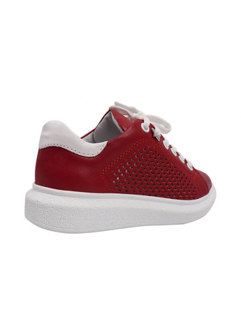 Червоні кеди жіночі з натуральної шкіри, на низькому ходу, на шнурівці, колір червоний, Maxus Shoes 74-21LTCP