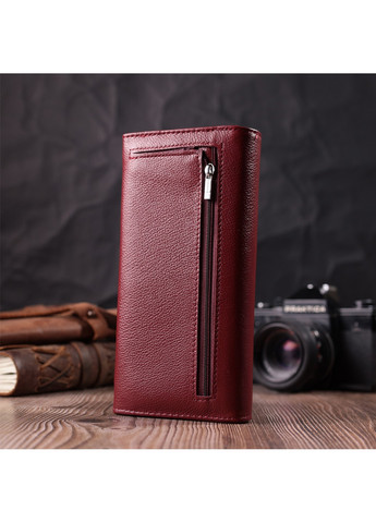 Кошелек для женщин из натуральной кожи с геометрическим клапаном 22547 Бордовый st leather (277980527)