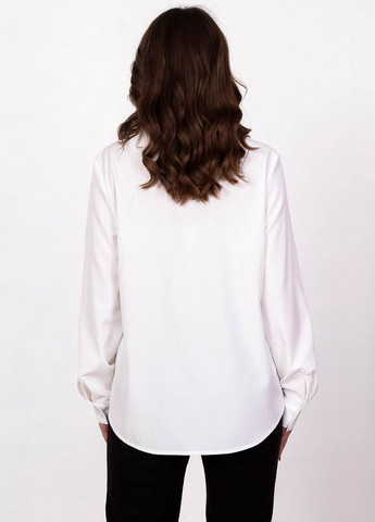 Молочна демісезонна блузка - сорочка жіноча 051 однотонний софт молочна Актуаль