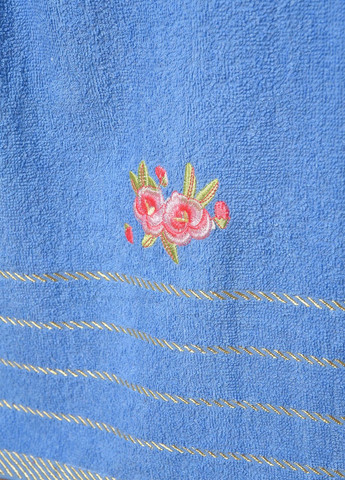 Полотенце банное махровое синего цвета Let's Shop однотонный синий