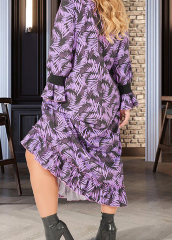 Фіолетова сукні великіх розмірів стильне довге плаття великого розміру (50081)18923-532 Lemanta