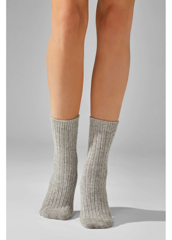 Теплые женские носки в рубчик из шерсти мериноса light melange SCM26 Legs (266694087)
