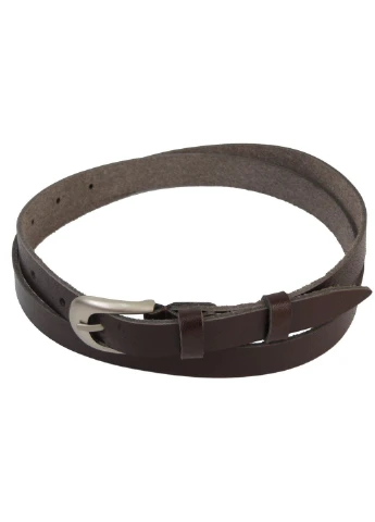 Женский кожаный ремень темно коричневый 2 см Skipper (266143655)