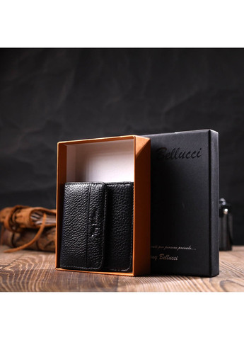 Чоловічий компактний гаманець з натуральної шкіри 22040 Чорний Tony Bellucci (262158783)