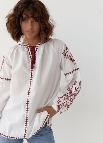 Блузка вышиванка Идеальная белая No Brand (261762443)