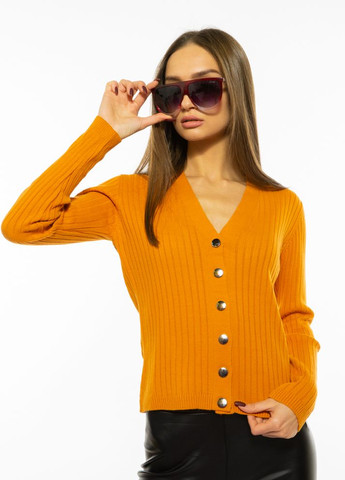 Терракотовый демисезонный свитер женский с пуговицами (терракотовый) Time of Style