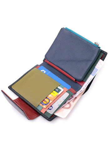 Портмоне для жінок у класичному кольорі з цікавою монетницею 19449 Чорний st leather (278001024)