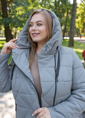 Оливкова демісезонна демісезонна жіноча куртка великого розміру SK