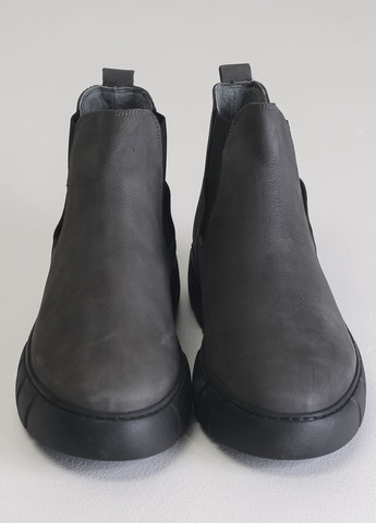 Серые осенние ботинки челси серые нубук Bravelli