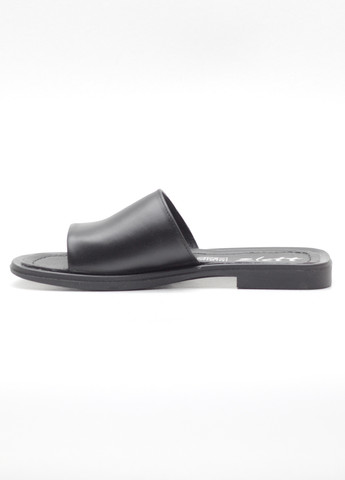 Черные шлепанцы женские из натуральной кожи Zlett