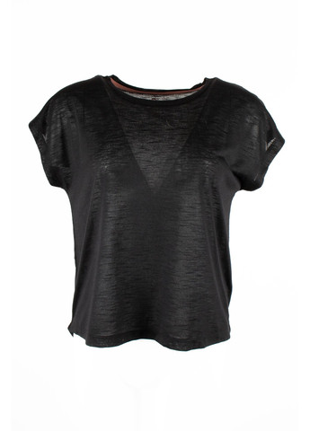 Черная летняя футболка женская черная с удлинненной спинкой ian 315705 Crivit