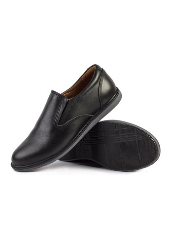 Черные туфли подростковые для мальчиков бренда 9401985_(0) без шнурков ModaMilano