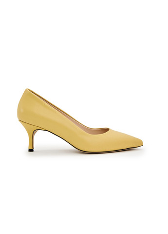 Жіночі шкіряні туфлі на підборах лимонні Pera Donna (260517555)