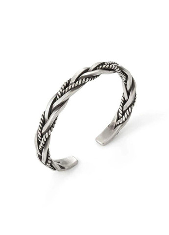 Браслет-бангл сріблястий в античному стилі із покриттям срібла 925 No Brand (258472181)