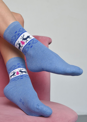Шкарпетки махрові жіночі блакитного кольору розмір 37-42 Let's Shop (268661280)