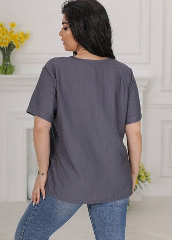 Сіра футболка жіноча колір графіт р.46/48 431826 New Trend