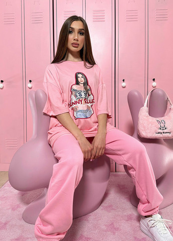 Розовая футболка розовая «bunny rule» Lady Bunny