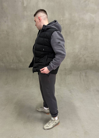 Комбінована демісезонна куртка з трикотажними рукавами та капюшоном infinity Vakko