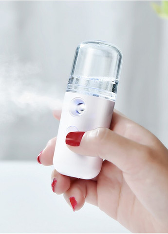 Ультразвуковий зволожувач повітря нано спрей портативний кишеньковий для шкіри обличчя 100х37 мм 30 мл (474709-Prob) Білий Unbranded (259447599)