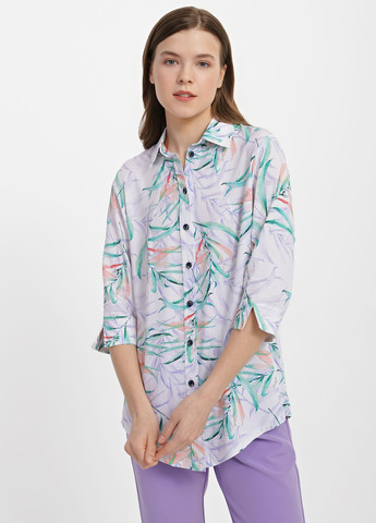 Комбинированная демисезонная блузка женская 1097-2 DANNA