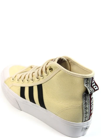 Бежевые женские кеды nizza platform mid h00641 adidas