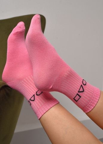 Шкарпетки жіночі демісезонні рожевого кольору розмір 36-40 Let's Shop (277983292)