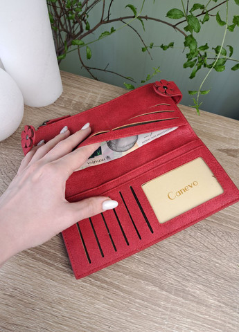 Тонкий жіночий гаманець на кнопках книжка Canevo (258512170)