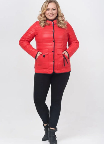 Червона демісезонна жіноча демісезонна куртка великого розміру SK