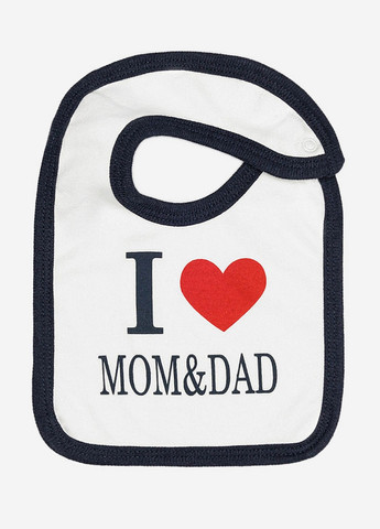 Слюнявчик "I love MOM & DAD" для хлопчика колір різнокольоровий ЦБ-00217531 GinGin (259466850)