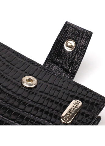 Невеликий фактурний чоловічий гаманець із натуральної шкіри з тисненням 21748 Чорний Canpellini (259815815)