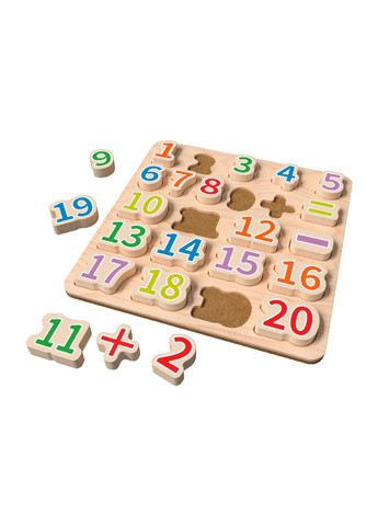 Дерев'яна лічильна головоломка-пазл 24 шт різнокольоровий Playtive (259212292)