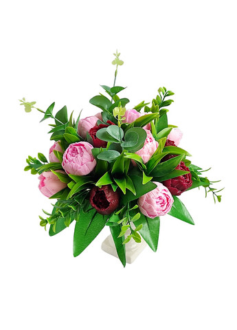 Велика подарункова композиція квітів з мила "Півонії" в гіпсовій вазі Bila Lileya (259787371)
