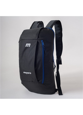 Детский рюкзак черный с синей молнией Mayers небольшой в школу и на каждый день унисекс 10 литров No Brand (258591376)