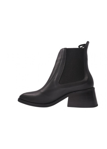 Черные ботинки женские из натуральной кожи,на низком каблуке,черные,турция Lottini 170-20DHC
