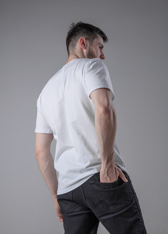 Біла базова футболка з лого тн з коротким рукавом Vakko