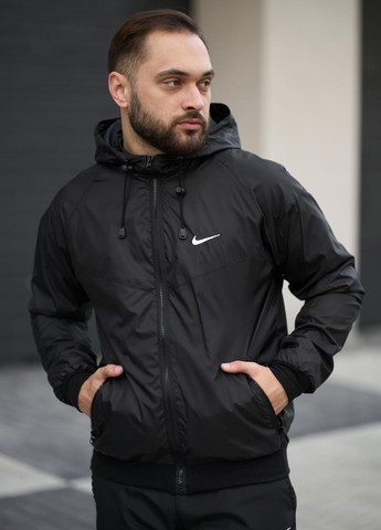 Черный демисезонный комплект из куртки, штанов и барсетки No Brand
