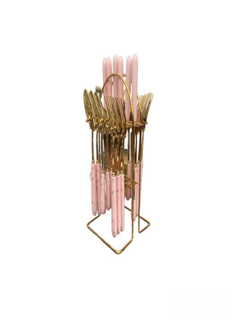 Набор столовых приборов Kitchen Premier Lux на 6 персон Розовый Home (259570174)