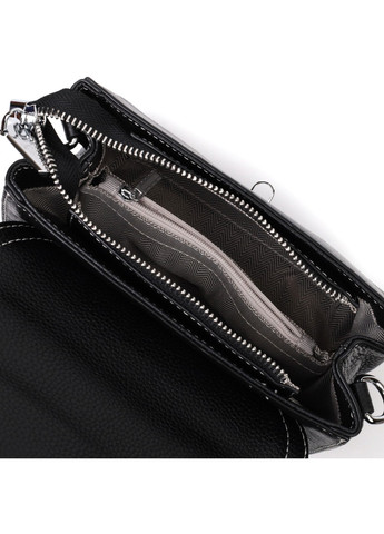 Кожаная сумка для женщин с интересной защелкой 22416 Черная Vintage (276461688)