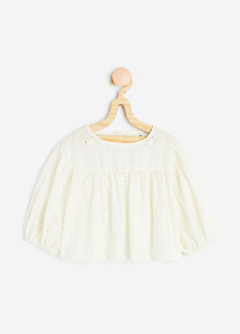 Молочная однотонная блузка H&M летняя