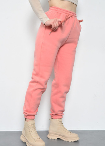 Спортивные штаны женские на флисе персикового цвета Let's Shop (275396108)