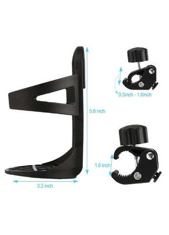 Підстаканник для напоїв універсальний зі знімним кріпленням поворотним механізмом 360° 12.7х7.6 см (474541-Prob) Чорний Unbranded (258699018)