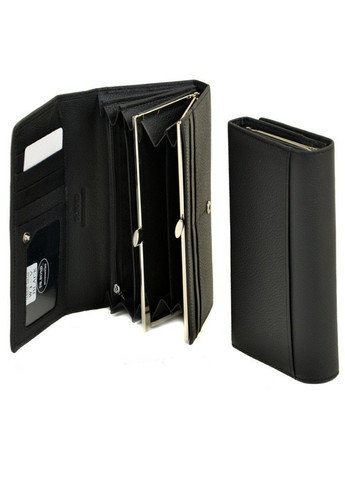 Жіночий шкіряний чорний гаманець Classik dr.Bond W1-V black Dr. Bond (261551208)