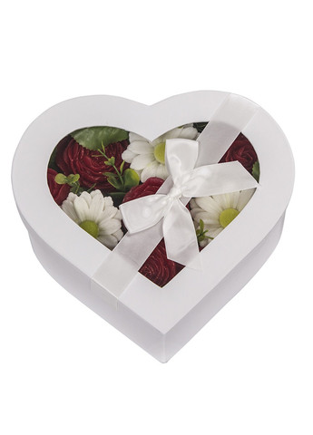 Букет із міла в коробці серце на подарунок Червоні троянди 450 г Bila Lileya (259787351)