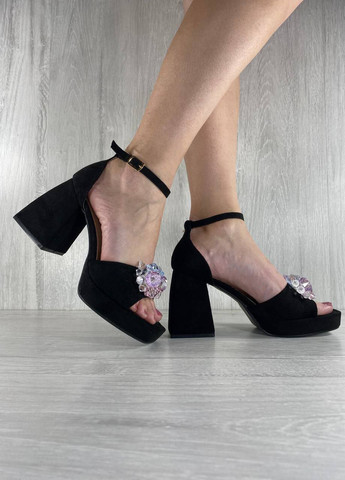 Черные стильные женские босоножки No Brand